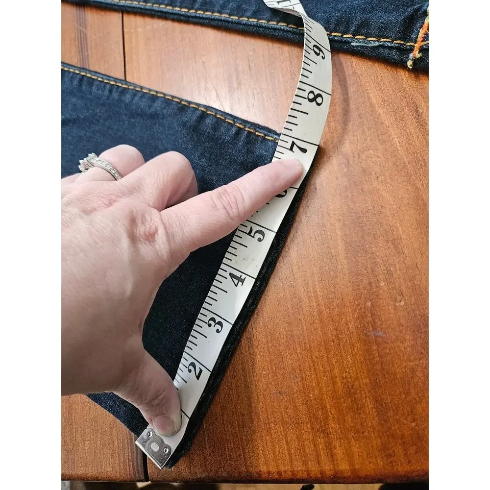 True Religion Rocco Relaxed Skinny Jeans Men 42 Dark Wash Flap Pocket Stretch